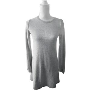 Rewind Gray Fleece Elastic Cuff Long Sleeve Dress XS.